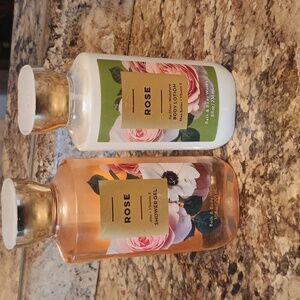 Bath & Body Works Rose Shower Gel and Body Lotion Set. New.